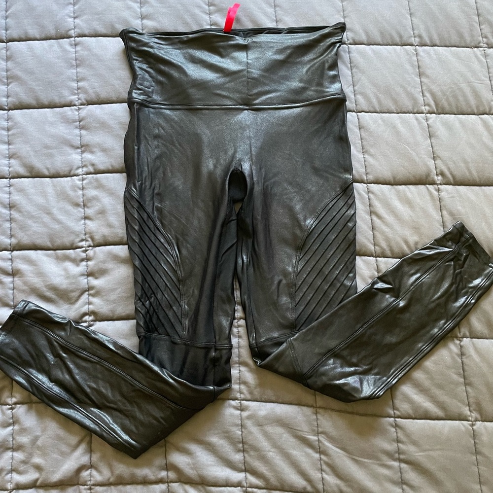 Spanx Moto Faux Leather Leggings